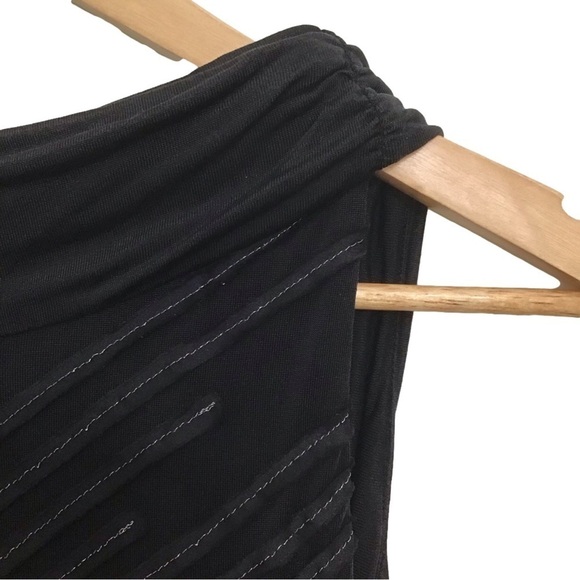 Marciano BLACK 100% silk mini dress open back silver metallic sewing size Small - Picture 5 of 15